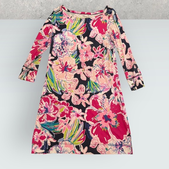 Lilly pulitzer Sophie dress upf 50+ tipping point long sleeve floral M - Picture 1 of 9